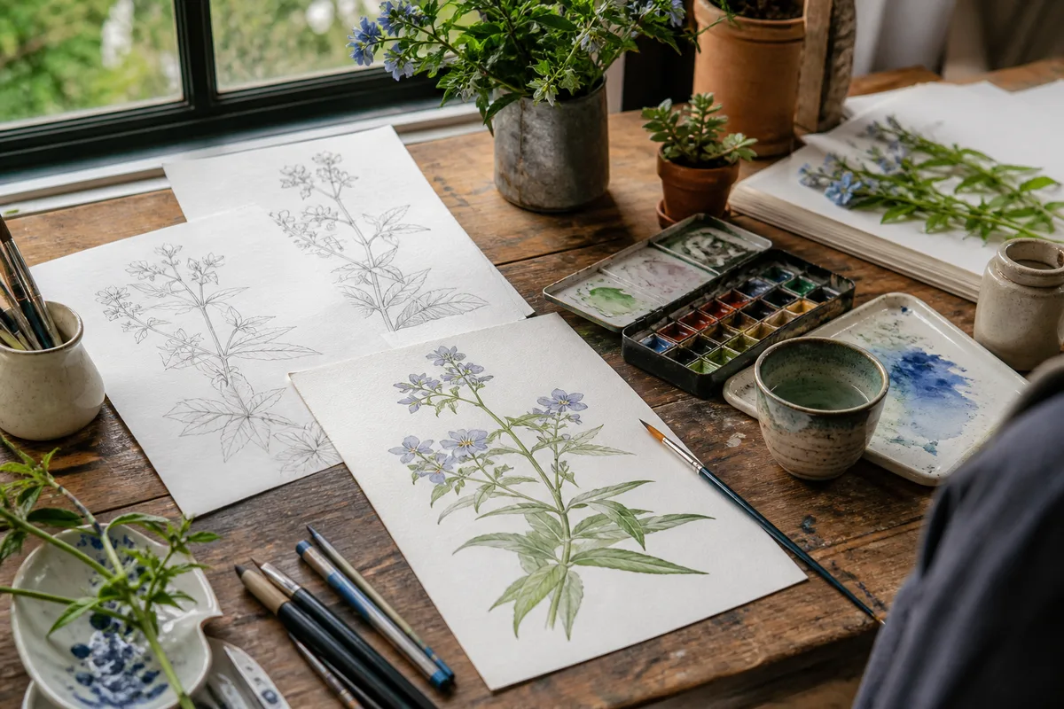 L'illustration botanique : du croquis à la planche