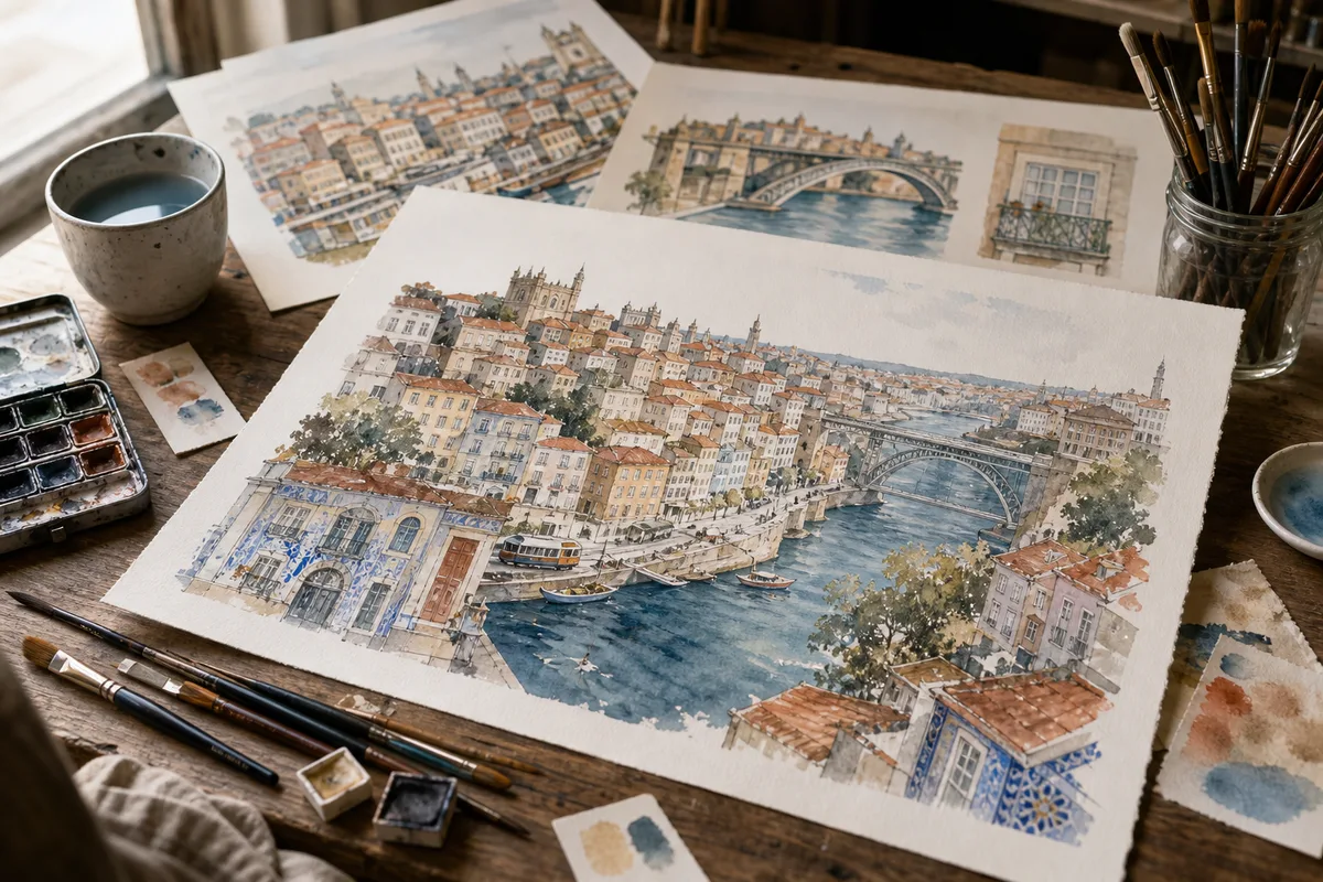 La carte illustrée de ville : Porto et les autres